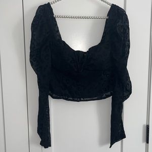 3 for $10 Cheetah Sheer Long Sleeve Crop Top